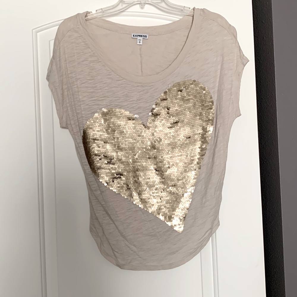 Sequin heart top